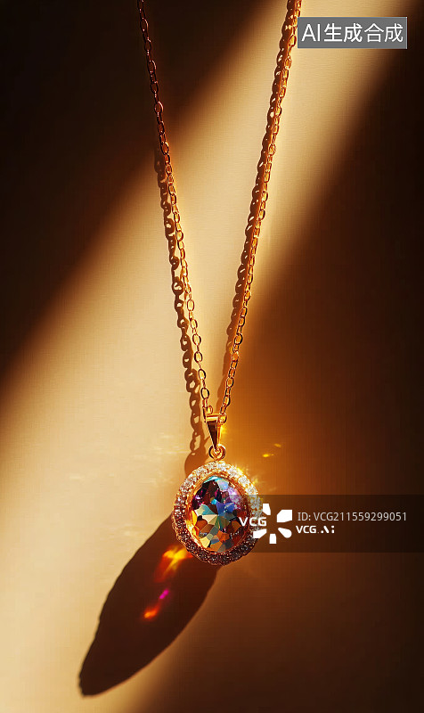 【AI数字艺术】珠宝项链海报模板图片素材