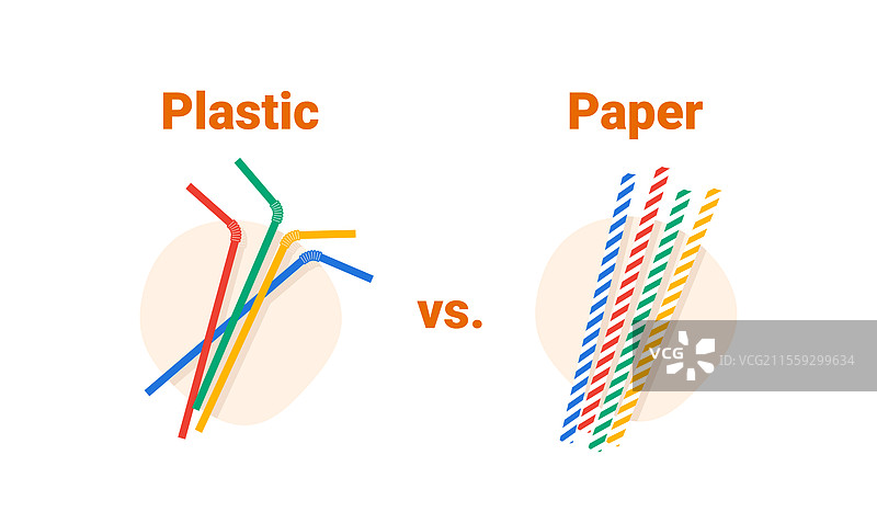 回归塑料吸管，纸质或塑料饮用吸管图片素材