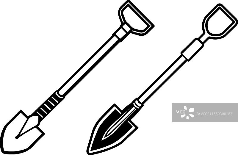 园艺用的乡村风格工具轮廓图图片素材