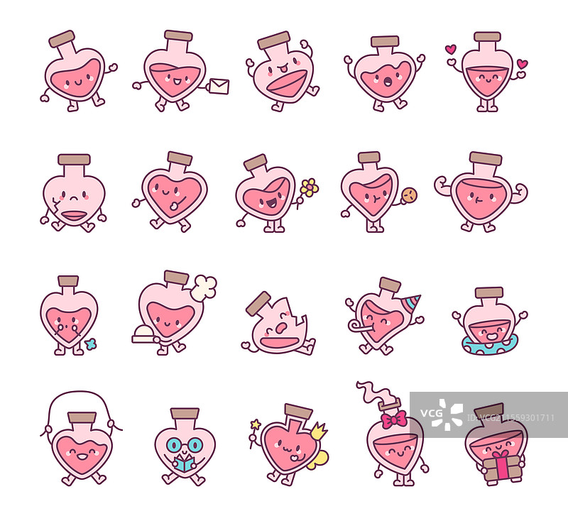 情人节可爱的爱情药水套装图片素材