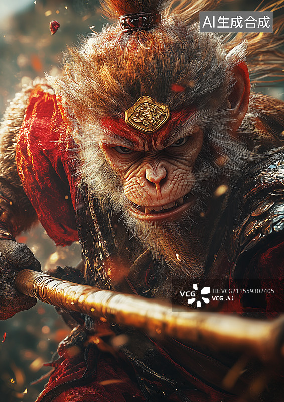 【AI数字艺术】国风3D卡通西游记孙悟空图片素材