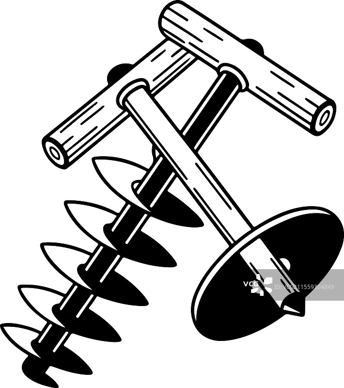 园艺用的乡村风格工具轮廓图图片素材