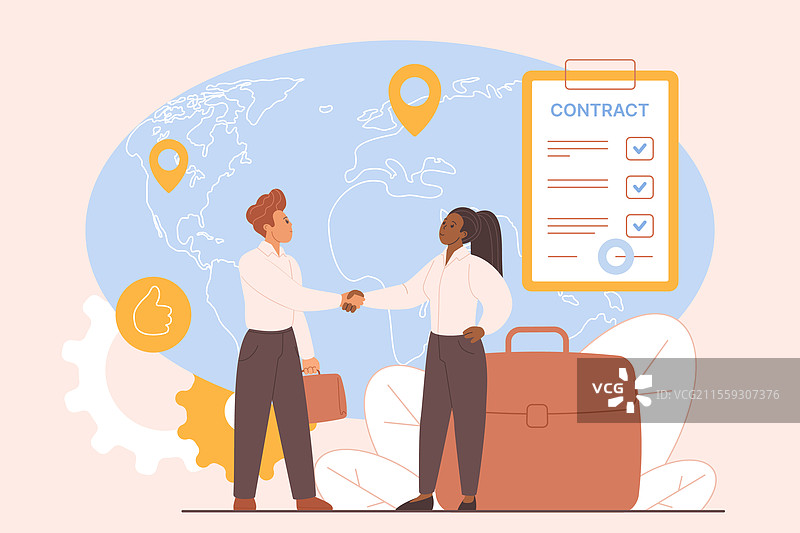 与外国公司签订的雇佣合同图片素材