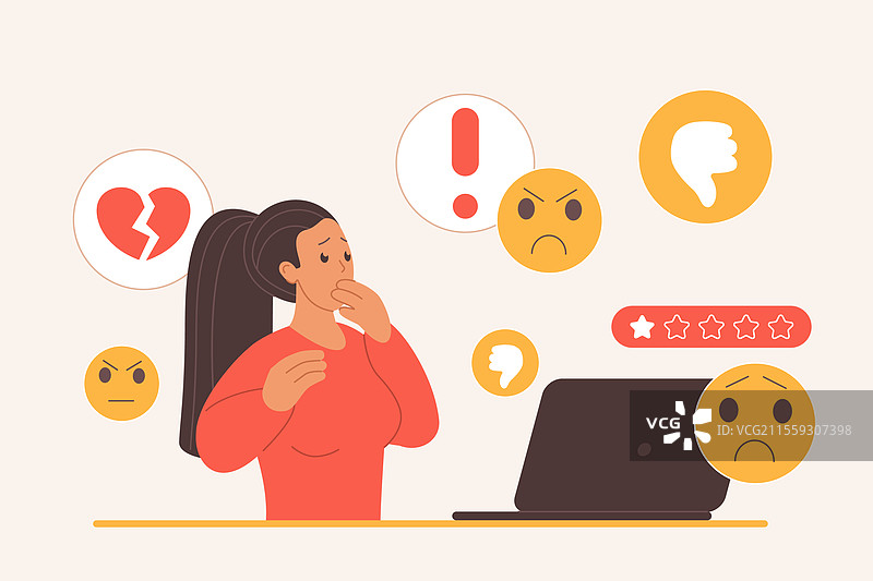 网络欺凌，博客的仇恨者和不喜欢者图片素材