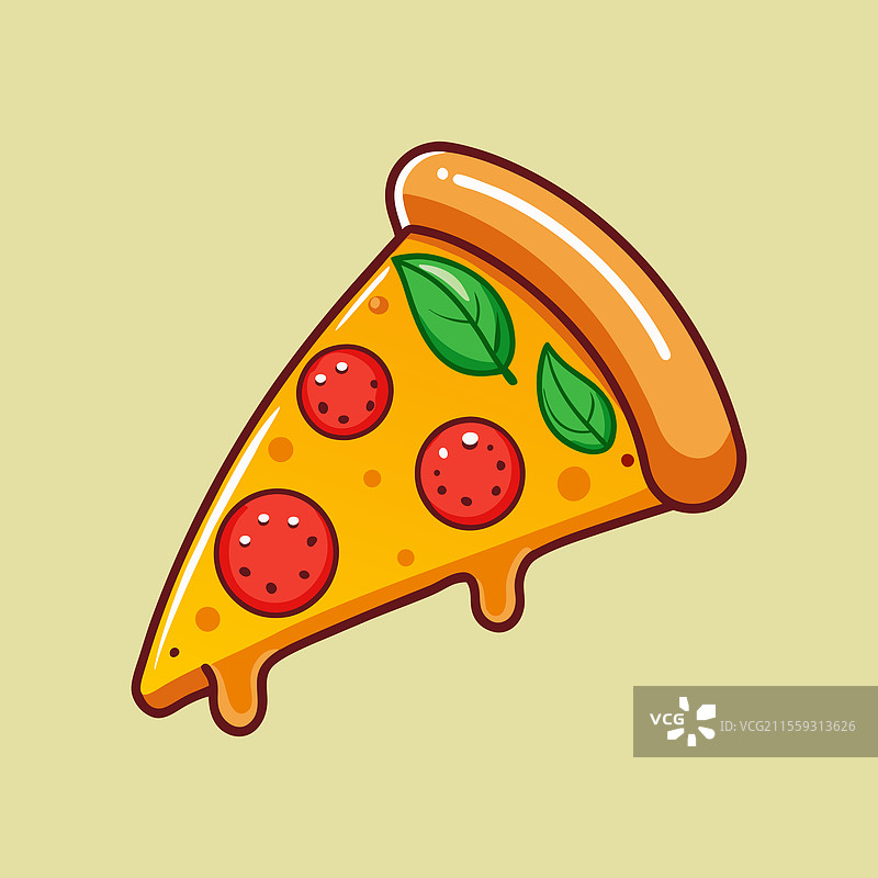 飞翔的披萨片卡通食品图标图片素材