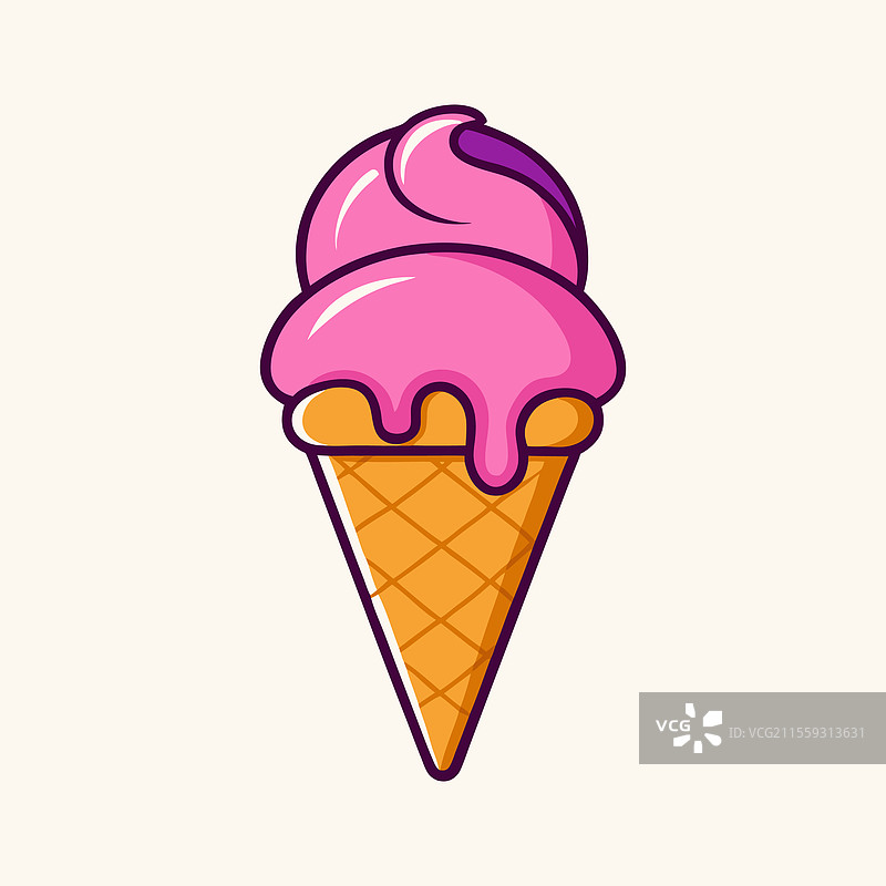 冰淇淋甜筒卡通图标图片素材