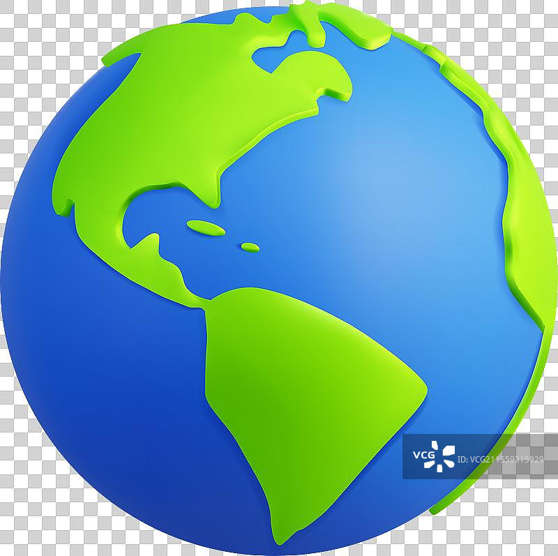 绿色的地球，蓝色的海洋和圆形的大陆图片素材