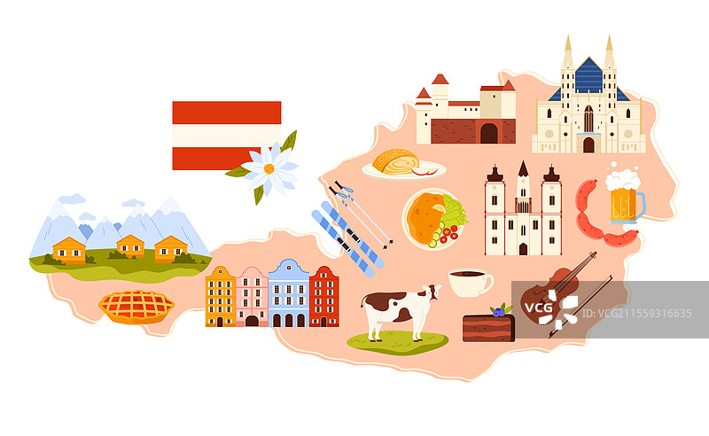 前往奥地利的文化遗产地标和美食图片素材