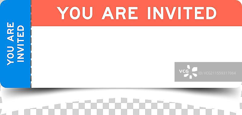 蓝色和橙色的票，上面写着“你是”图片素材