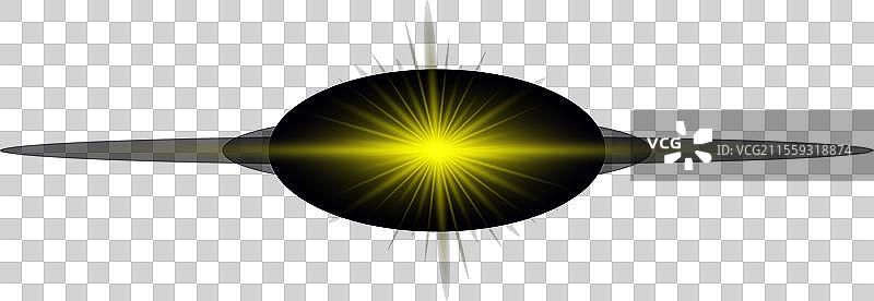 黄色水平光效镜头光晕图片素材