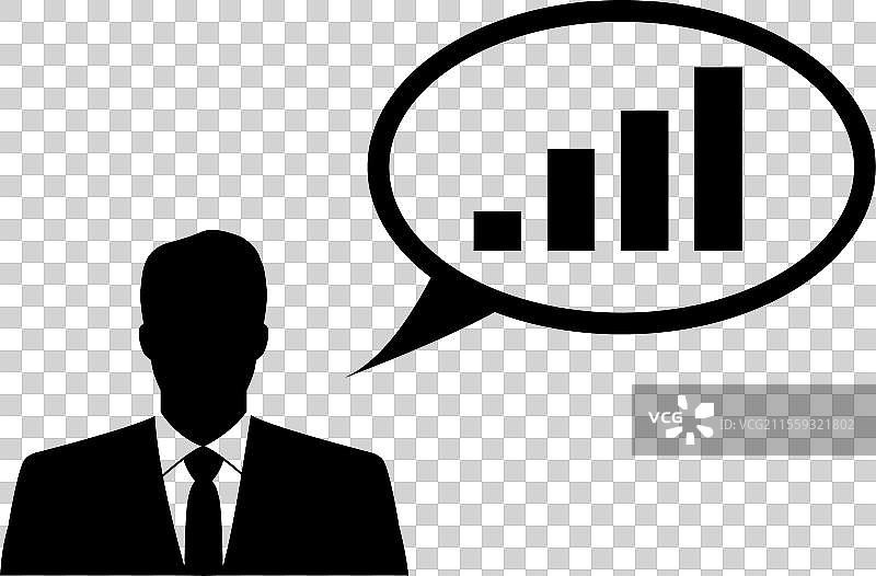 商人展示商业统计数据扁平化设计图片素材