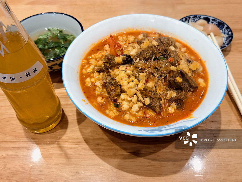 三秦套餐 小炒泡馍图片素材