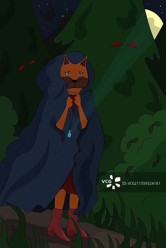 美丽而神秘的儿童书籍插图图片素材