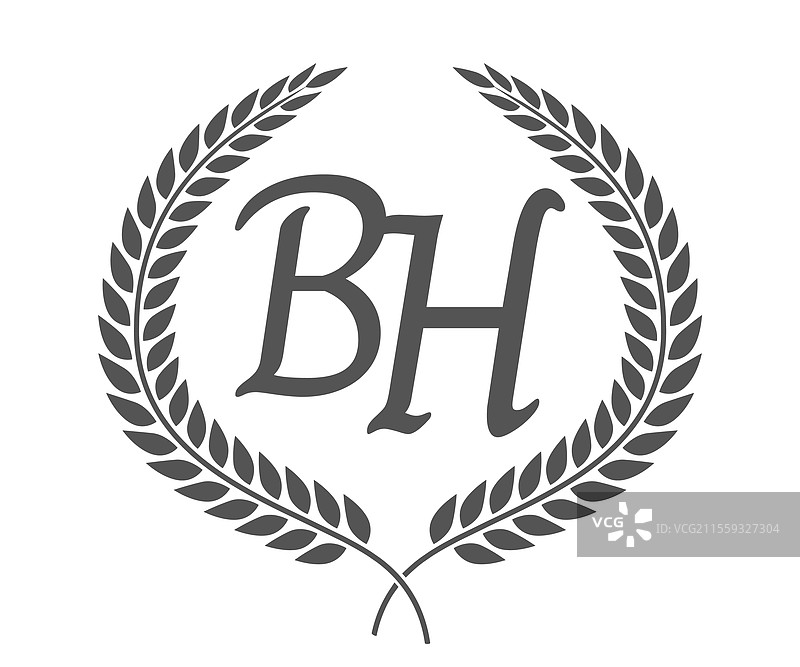 字母b和h的首字母组合标志设计图片素材