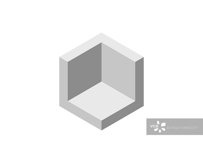 等距立方体极简设计开放空间图片素材