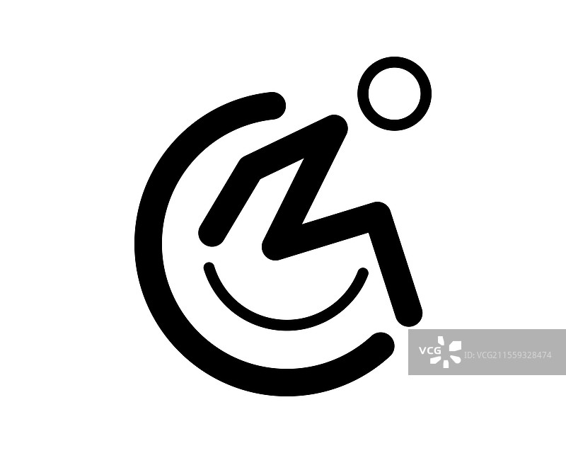 大胆的极简风格图标，描绘一个人处于某种状态图片素材