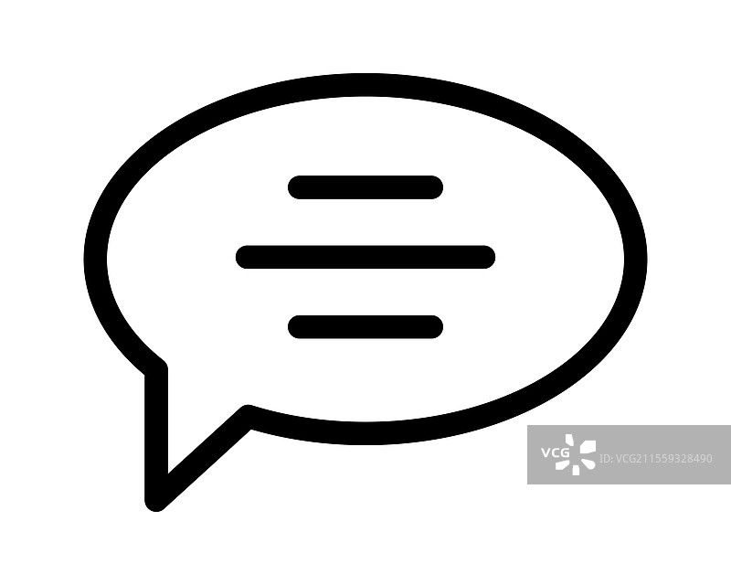 带有三个水平线的粗体对话气泡图标图片素材