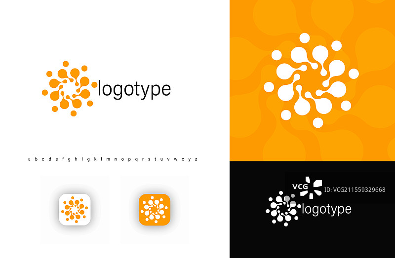 带有有机点的抽象圆形标志图片素材