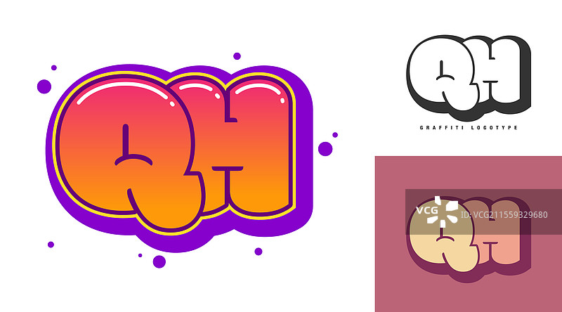 节日或派对的qh标志设计图片素材