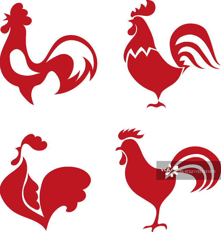红色公鸡标志，2017年红色公鸡的象征合集图片素材