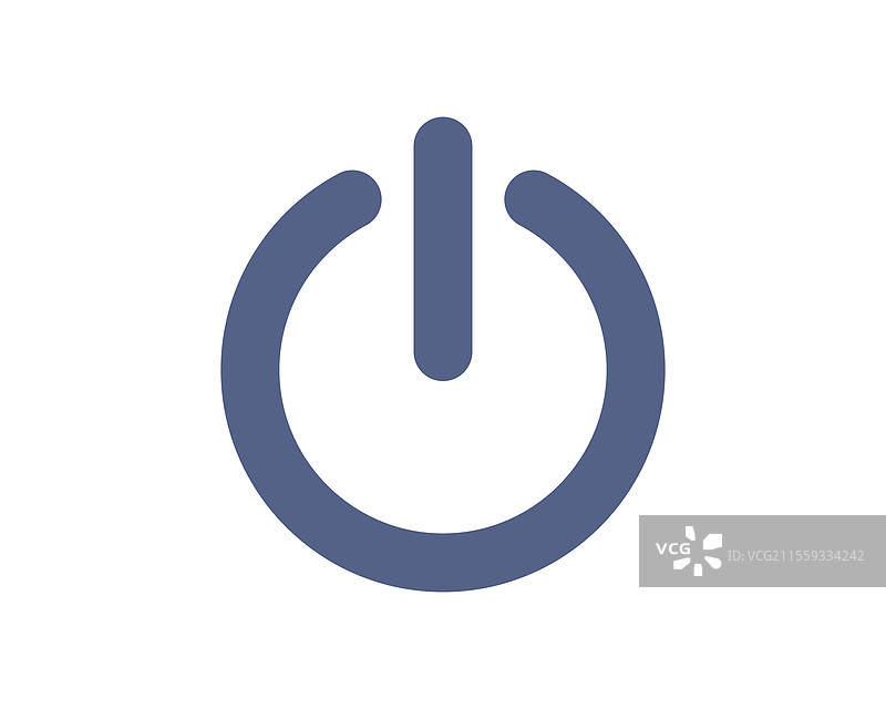 简约时尚的电源按钮图标，淡蓝色调图片素材