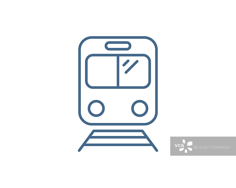 干净简约的火车线条艺术图标图片素材