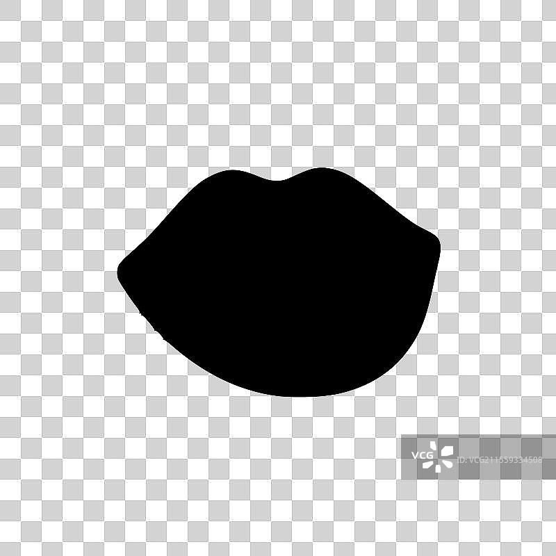 嘴唇 - 黑白孤立图标图片素材