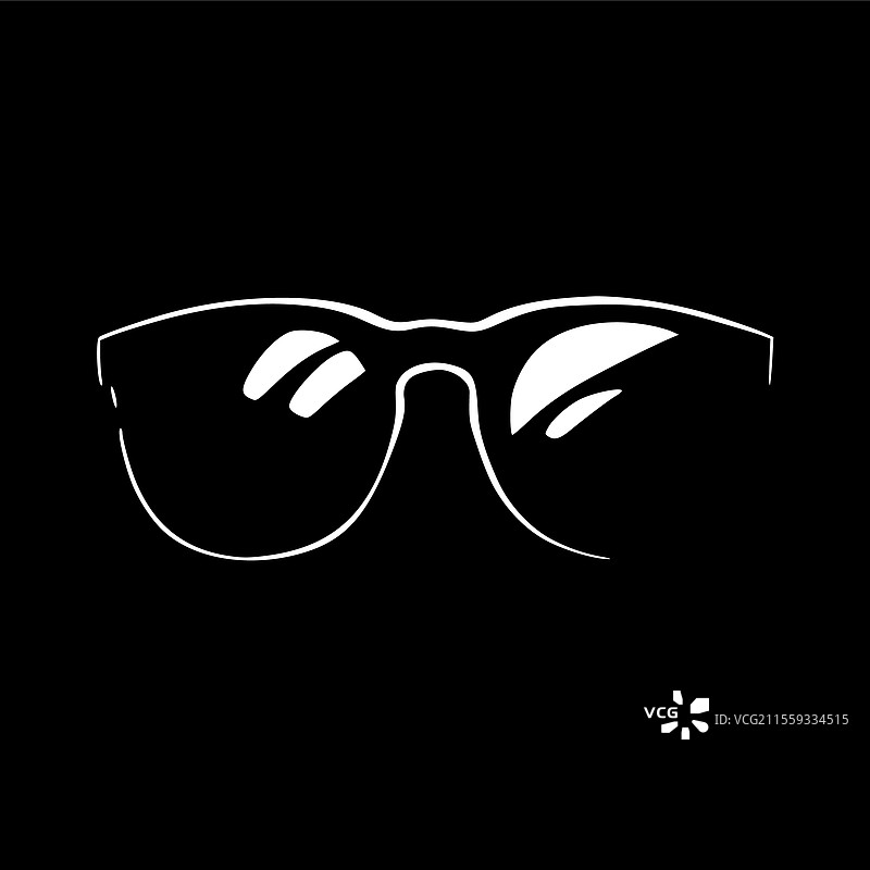 太阳镜 - 极简风格的平面logo图片素材