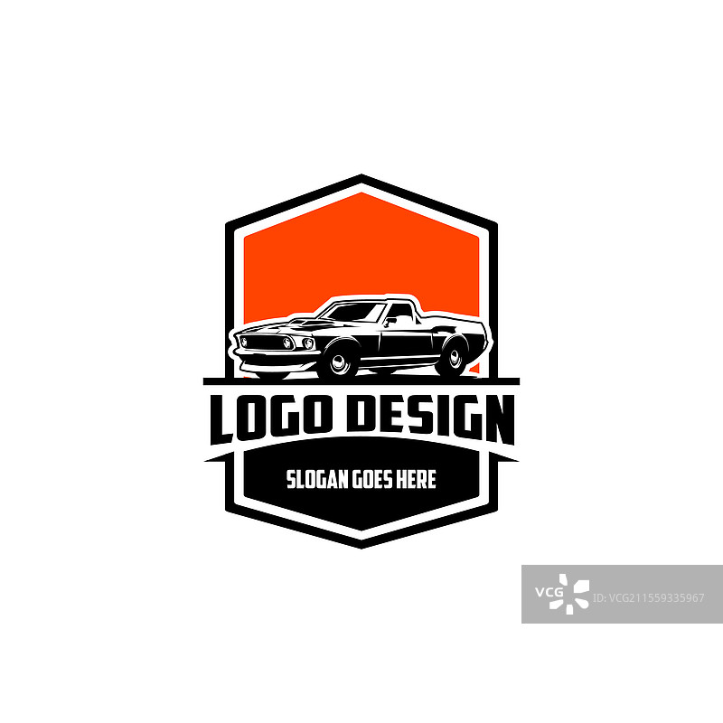 1968年福特野马汽车标志设计，背景为白色图片素材