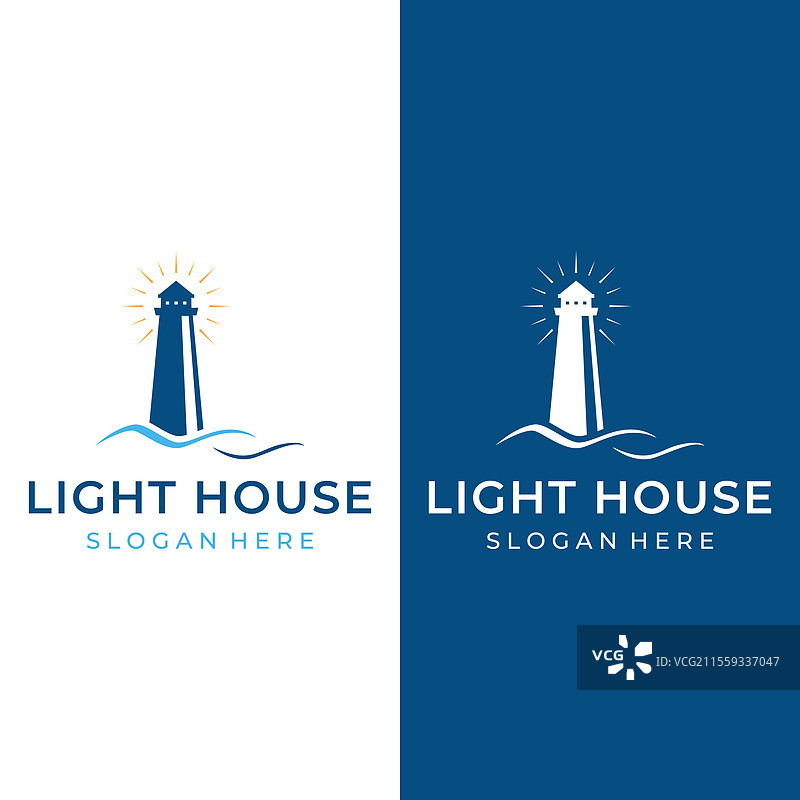 海港灯塔标志设计创意图片素材