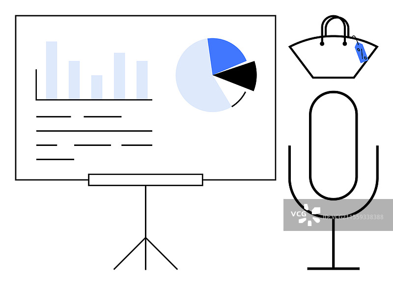 包含图表和商业对象的演示文稿图片素材