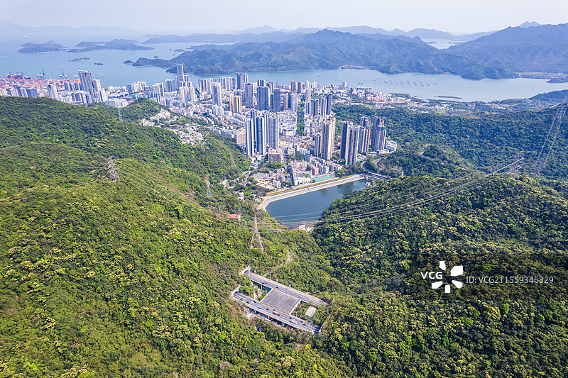 深圳盐田区全景图片素材