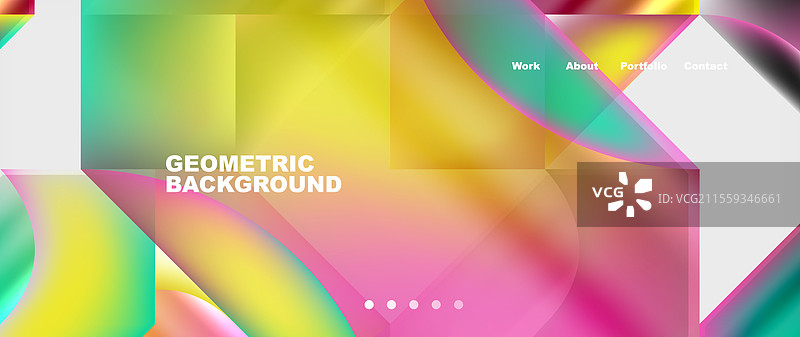 色彩丰富的渐变与抽象几何形状图片素材