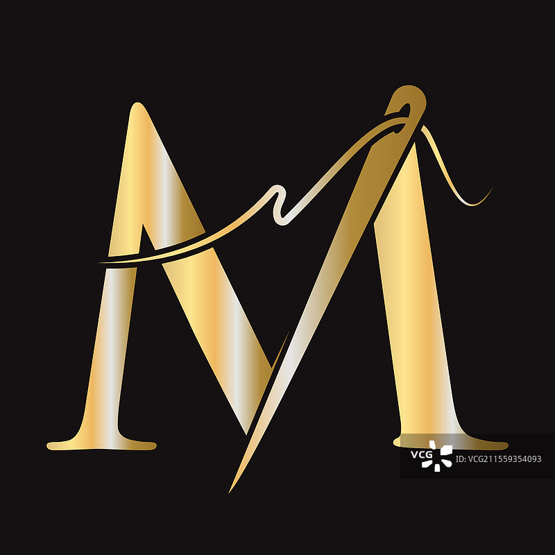 字母m的缝针logo设计图片素材