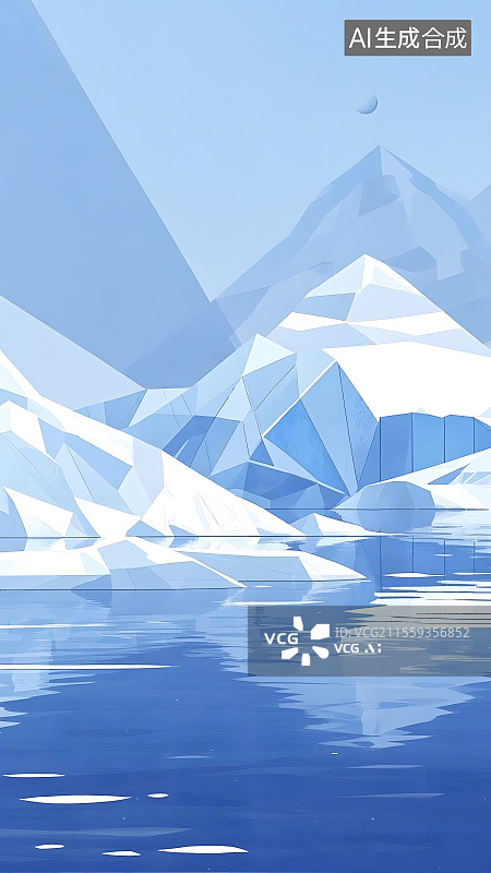 【AI数字艺术】极简风扁平化风景插画图片素材