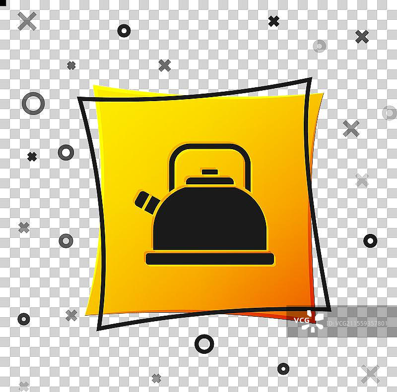 黑色带把手的水壶图标，背景为白色图片素材