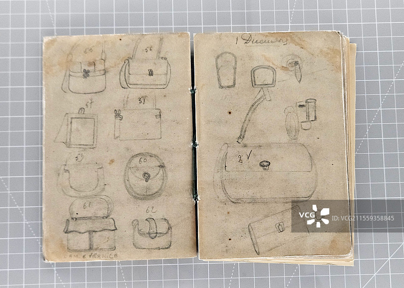 Gucci 1947系列竹节手袋 工匠笔记 1945-1946图片素材