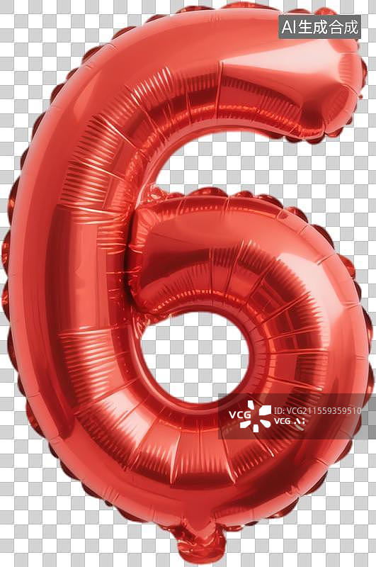 【AI数字艺术】红色铝箔气球数字图片素材