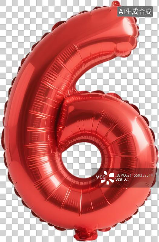 【AI数字艺术】红色铝箔气球数字图片素材