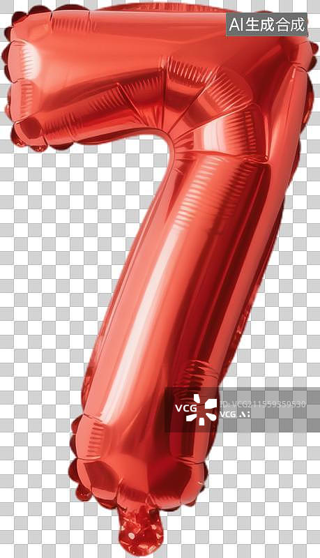 【AI数字艺术】红色铝箔气球数字图片素材