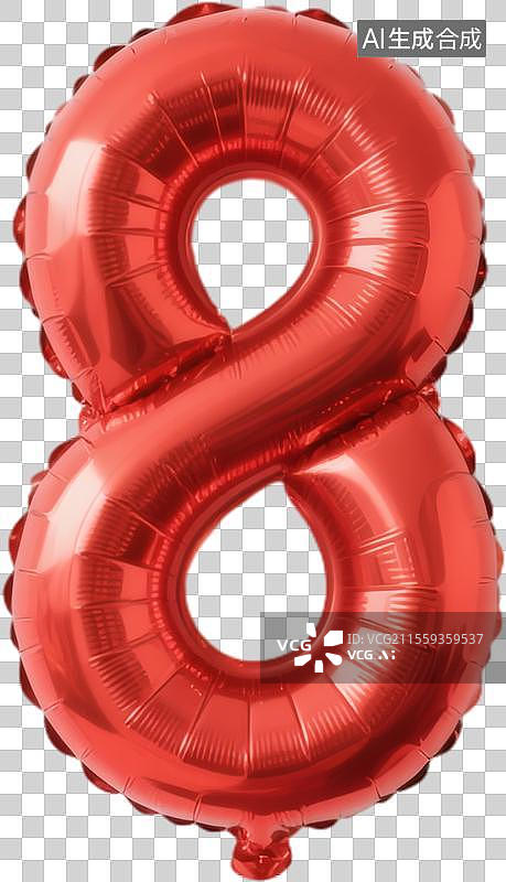 【AI数字艺术】红色铝箔气球数字图片素材