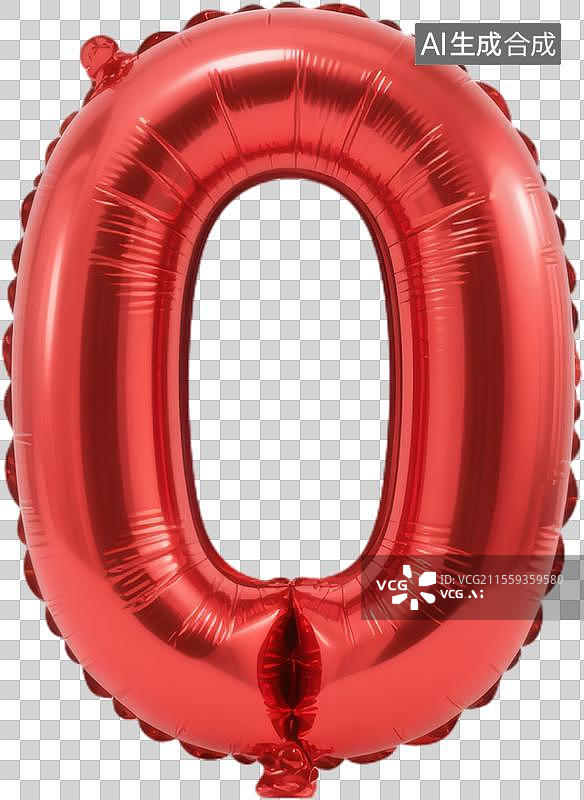 【AI数字艺术】红色铝箔气球数字图片素材