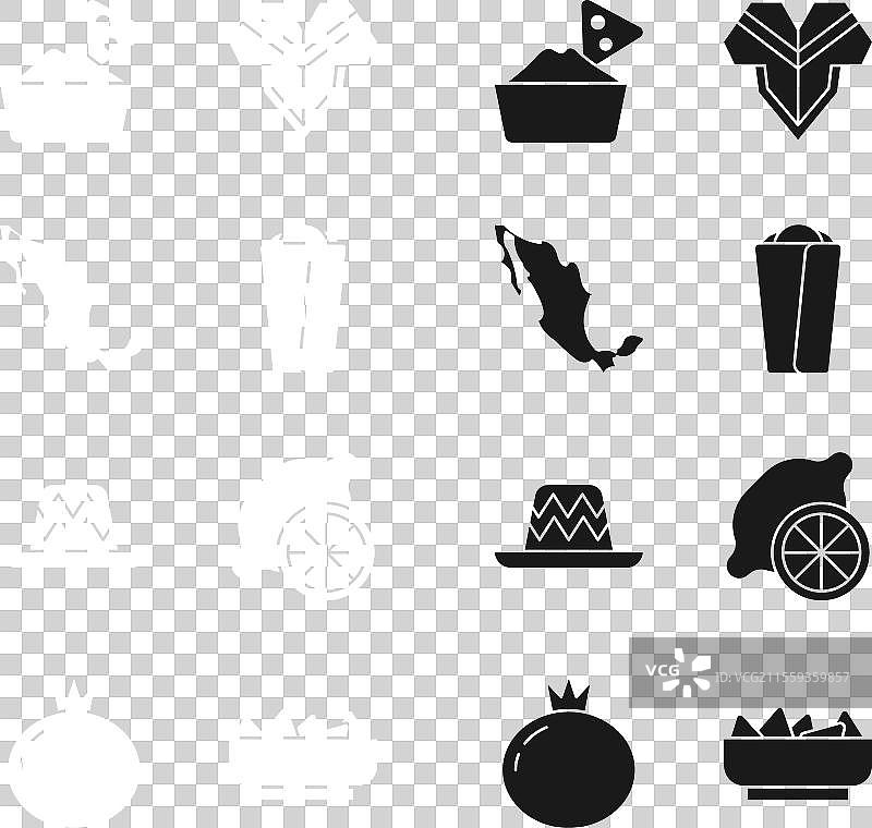 墨西哥玉米饼碗中的墨西哥玉米片地图与斗篷图片素材