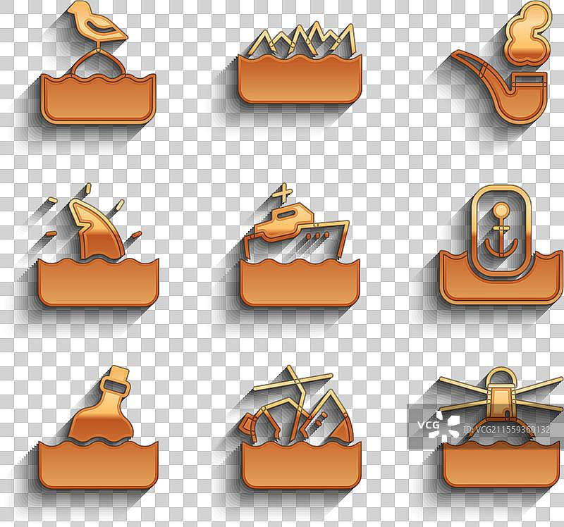 邮轮沉没的灯塔图片素材