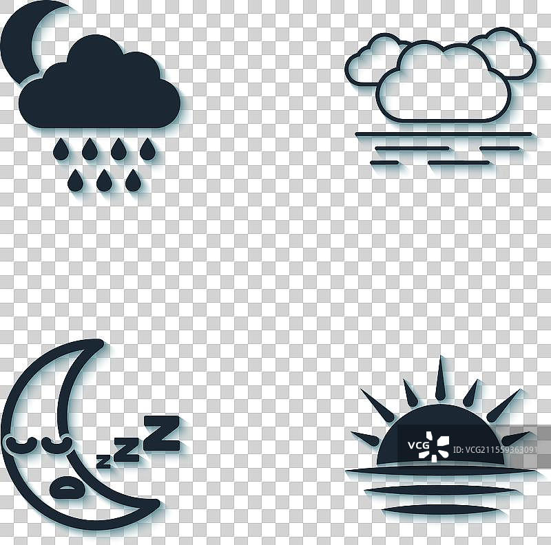带有雨和月亮的云彩，日落月亮图标图片素材