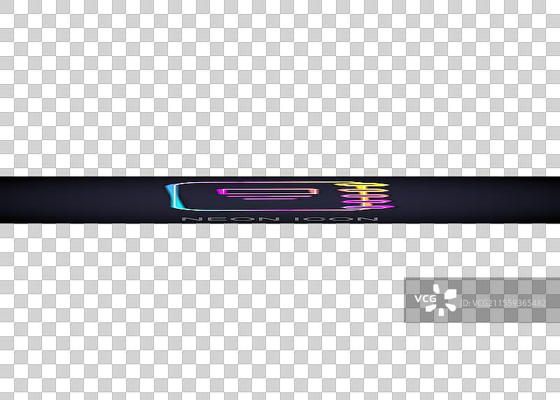 发光的霓虹线笔记本图标，背景为黑色图片素材