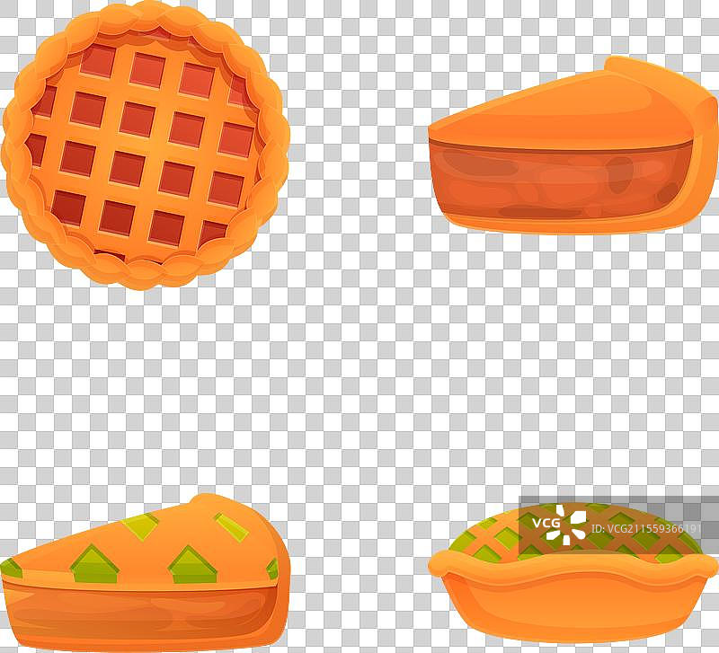 卡通美味的填充派图标集图片素材