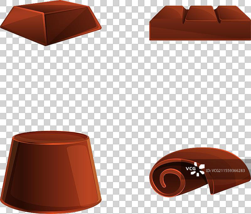 卡通巧克力产品图标集图片素材