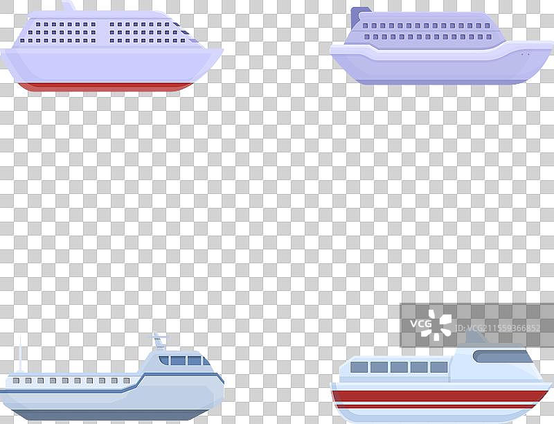 渡轮图标集 卡通风格 各种乘客图片素材