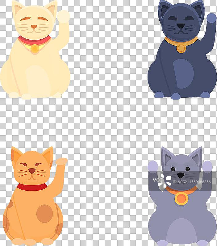 招财猫图标集 卡通日本猫图片素材